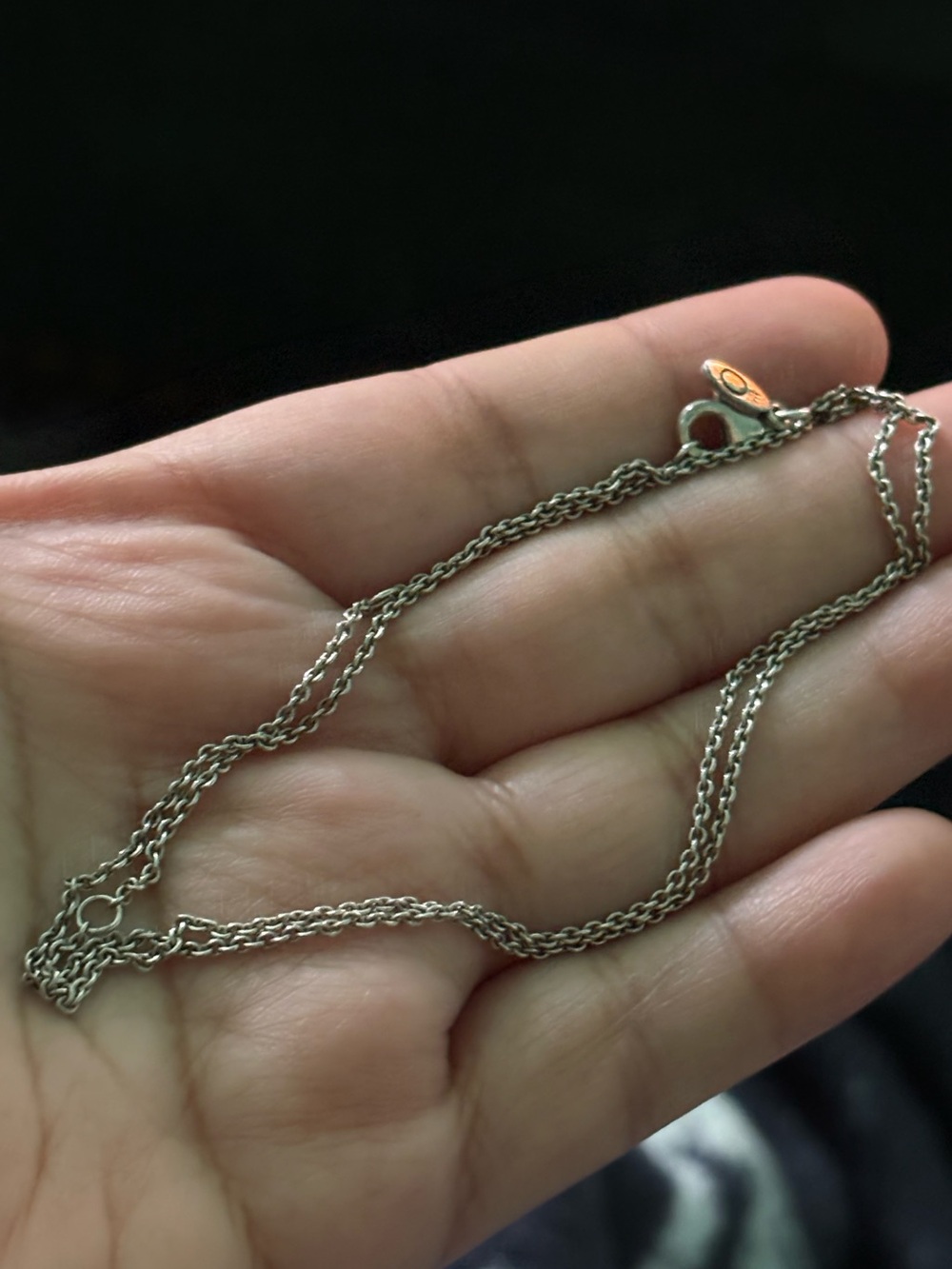 Pandora Silver Tone Double Rope Chain Necklace